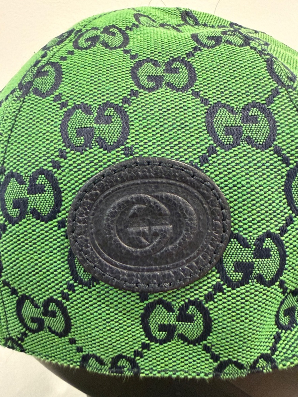 Gucci GG Monogram Green Jacquard Baseball Cap Hat Size M 58 Italy Rare Colorway - Picture 2 of 11